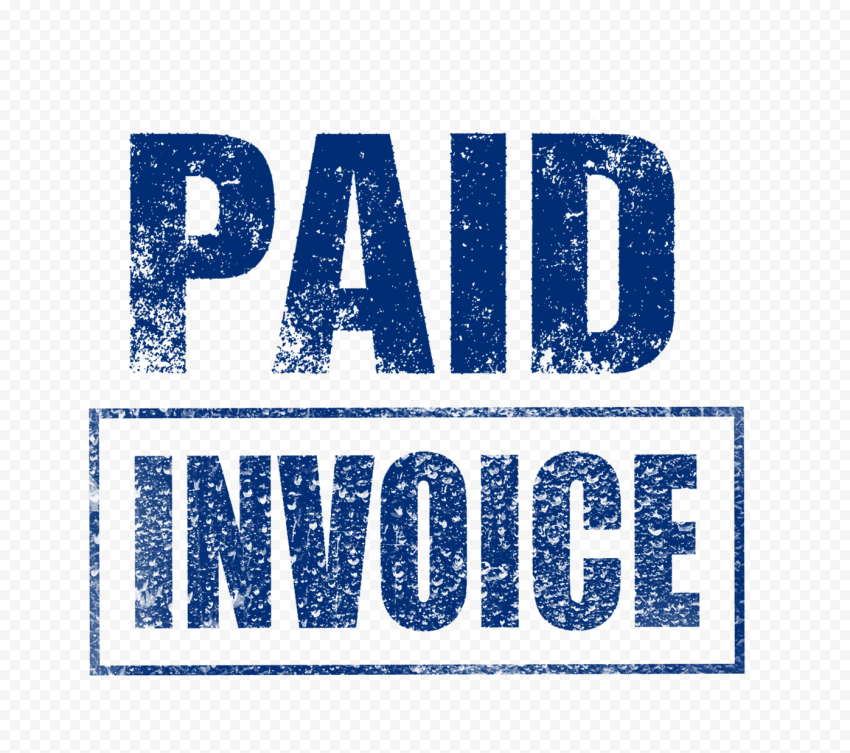 Blue Paid Invoice Stamp Icon Text