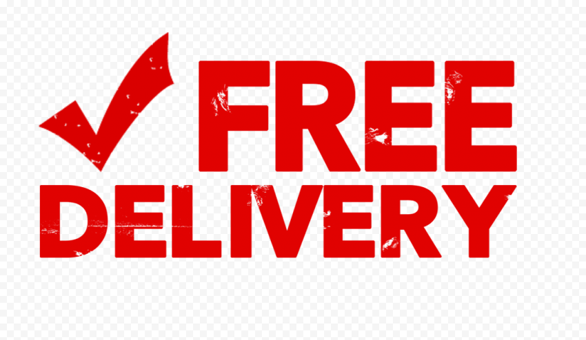 Red Free Delivery With Check Stamp