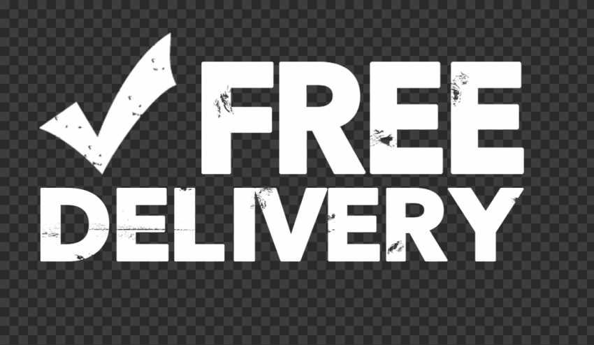 White Free Delivery With Check Stamp
