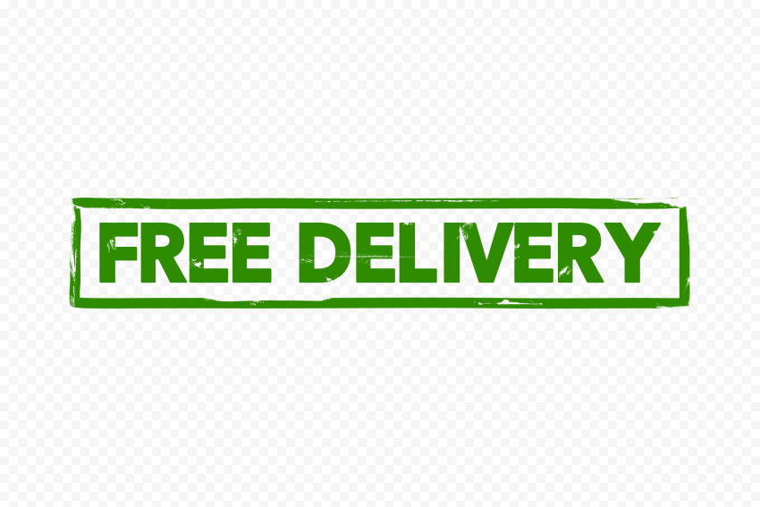 Green Free Delivery Rectangular Stamp Icon