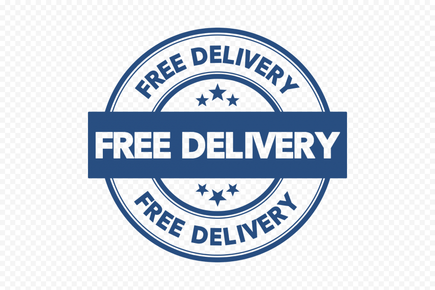 Blue Free Delivery Round Stamp