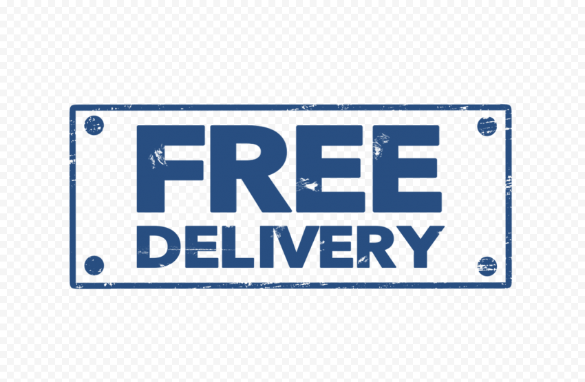 Blue Rectangular Free Delivery Stamp