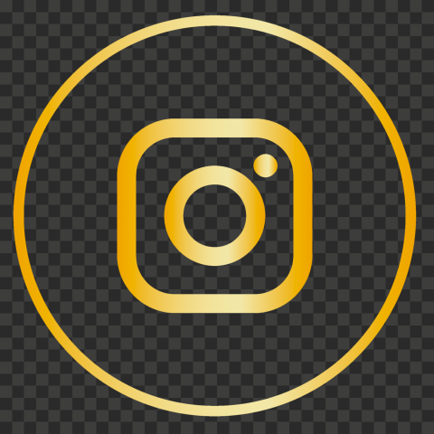Luxury Round Golden Yellow Instagram Logo Icon