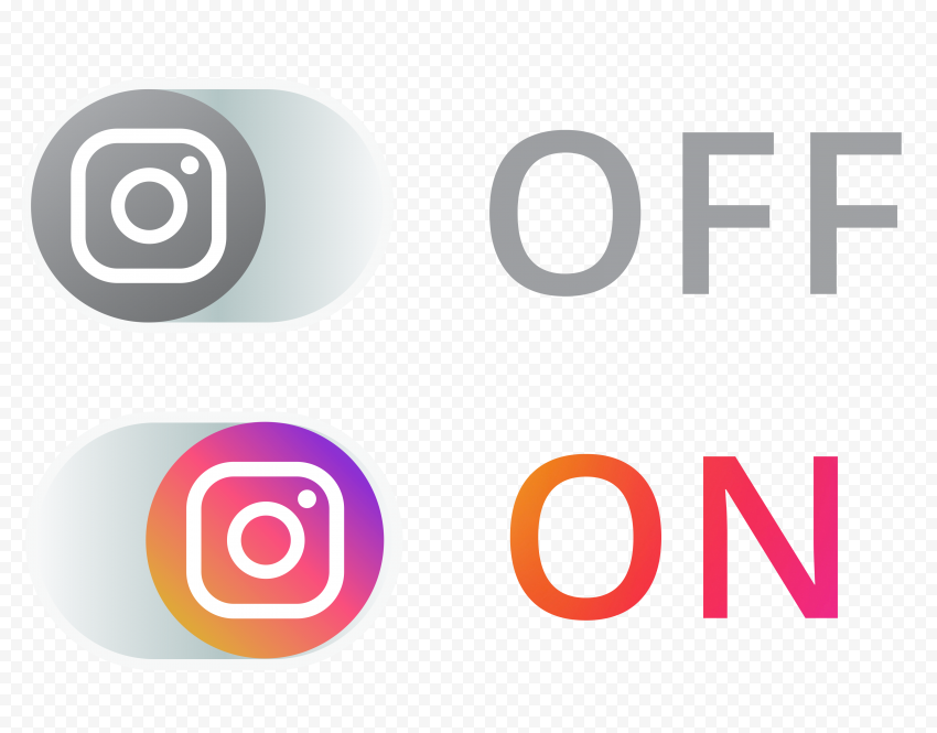 Two Instagram Web Buttons On Off Icons