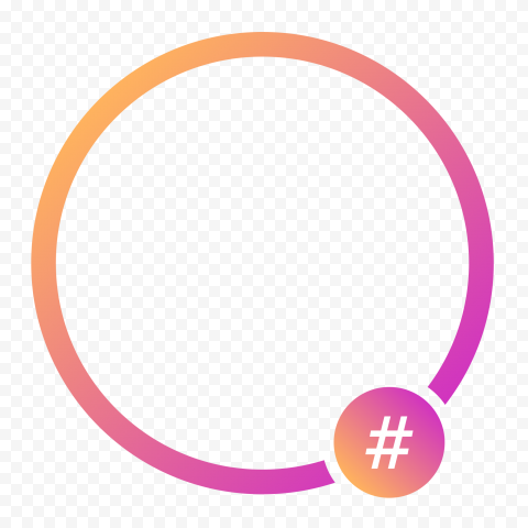 Round Hashtag Instagram Frame Circle Icon