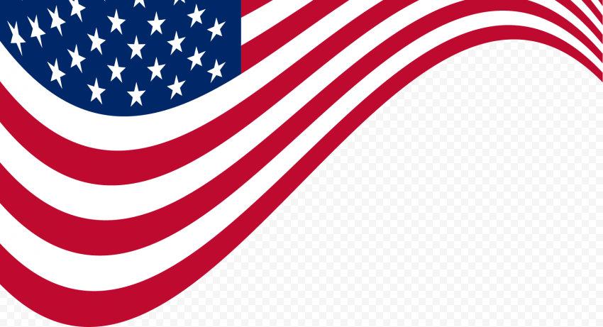 Hd United States Flag Illustration Ribbon Style