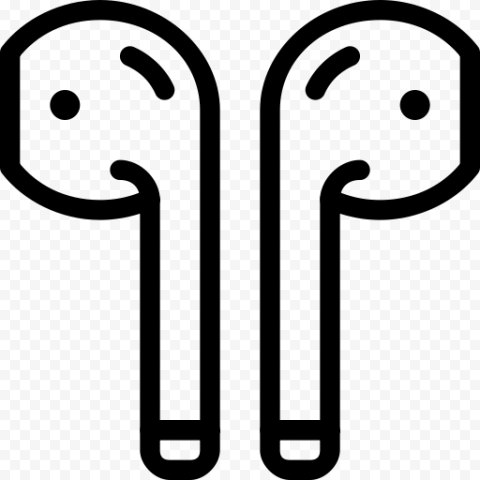 Black Outline Two Pairs Of Airpods Icon