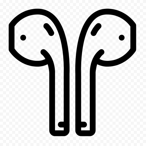 Apple AirPods Black Outline Icon