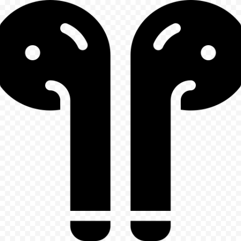 Black Airpods Headset Icon