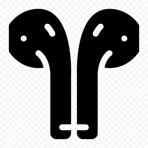Black Airpods Earbuds Vector Icon