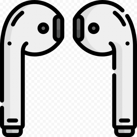 Flat Two Pairs Airpods Vector Clipart Icon