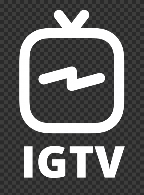 White IGTV Text With Logo Instagram Tv Icon