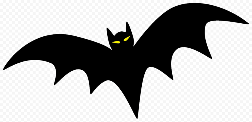 Black Vampire Bat Halloween Silhouette Yellow Eyes