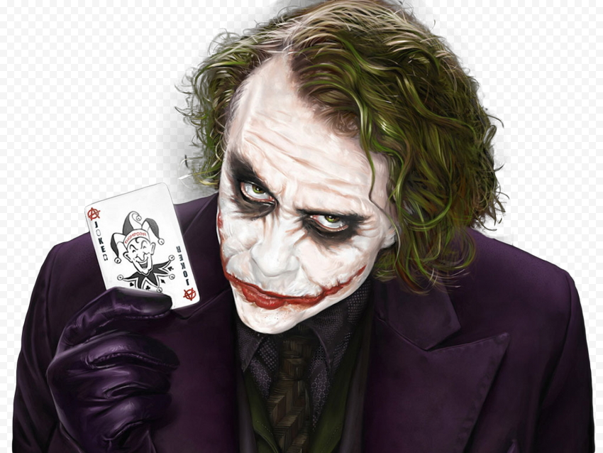 Joker Heath Ledger Hand Hold Card High Resolution
