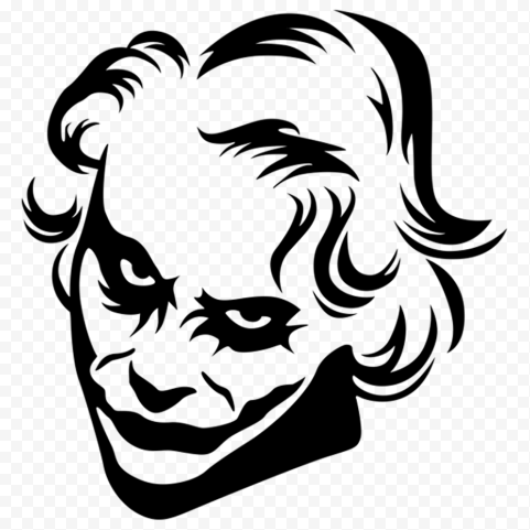 Joker Black Face Outline Silhouette Shape