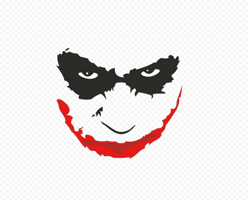 Joker Face Silhouette With Red Lips