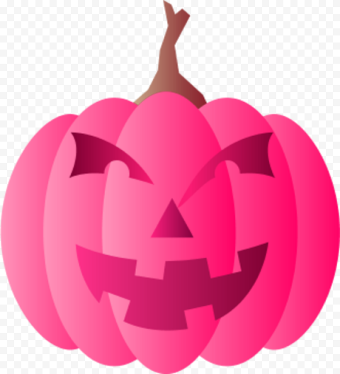 Monster Pink Pumpkin Jack O Lantern Illustration