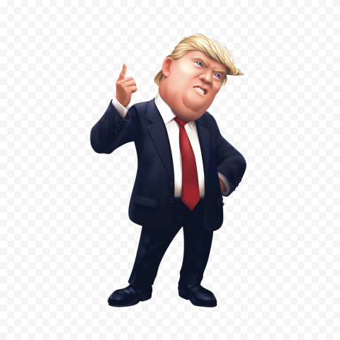 Standing Donald Trump President Cartoon Illustration