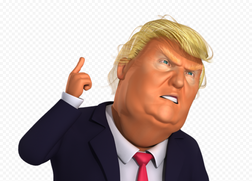 Donald Trump Wear Suit Angry Face Cartoon Illustration