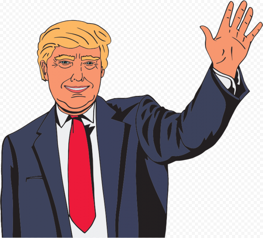 President Donald Trump Vector Clipart Cartoon