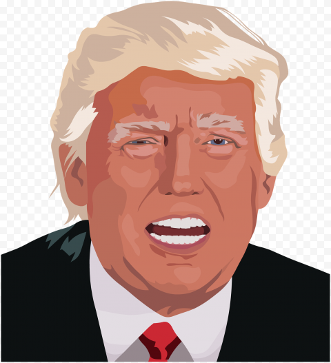 Angry Face Of President Donald Trump Illustration