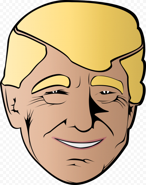 Donald Trump Cartoon Drawing Vector Face