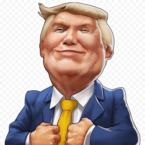 Donald Trump Cartoon Sticker Illustration