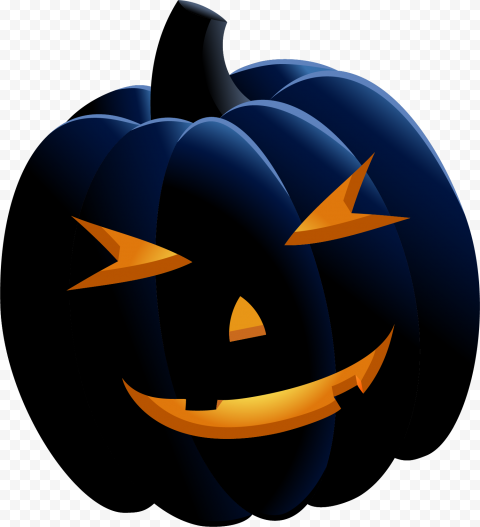 Black Happy Smiling Halloween Pumpkin Illustration