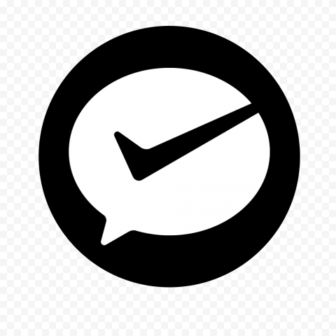 Black & White Round WeChat Pay Logo Icon