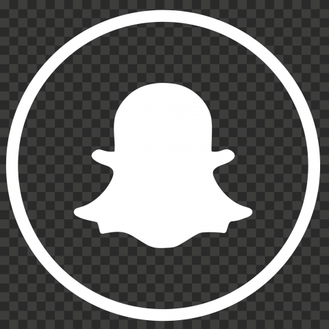 Round Outline Snapchat Logo Icon Ghost White PNG