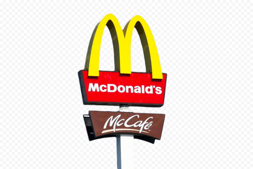 Realistic McDonald's McCafe Street Sign PNG Image