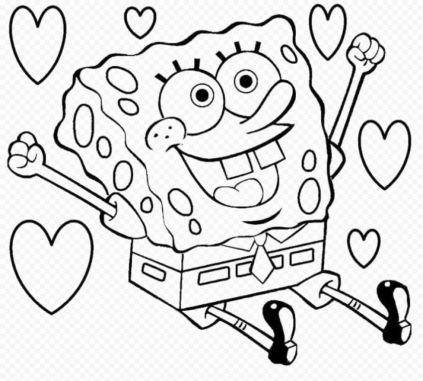 HD Spongebob Outline Love Character Transparent PNG Citypng