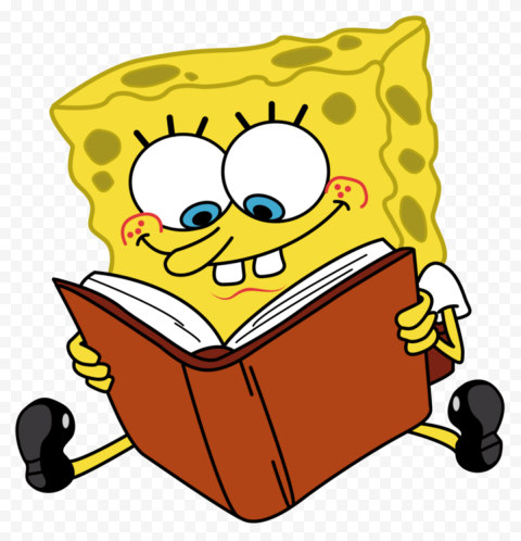 HD Spongebob Sitting Read Books Charactrer Transparent PNG | Citypng