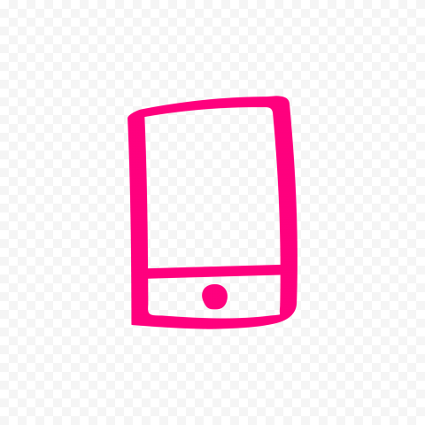 HD Pink Hand Draw Smartphone Icon Transparent PNG