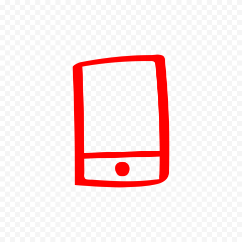 HD Red Hand Draw Smartphone Icon Transparent PNG