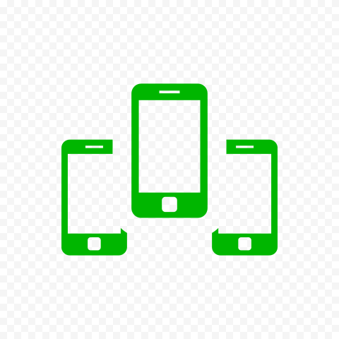 HD Three Green Smartphone Icon Transparent PNG