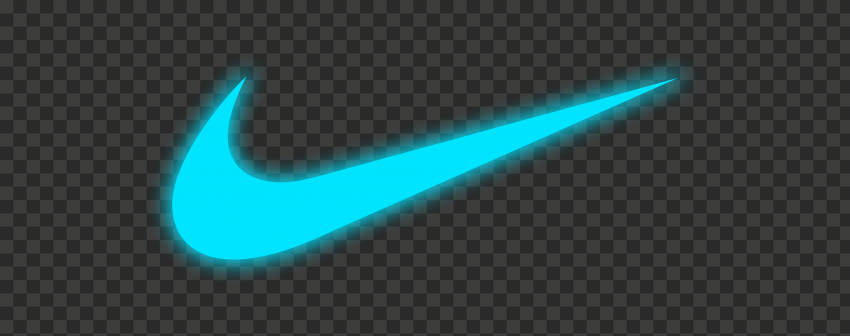 HD Blue Nike Tick Neon Logo PNG