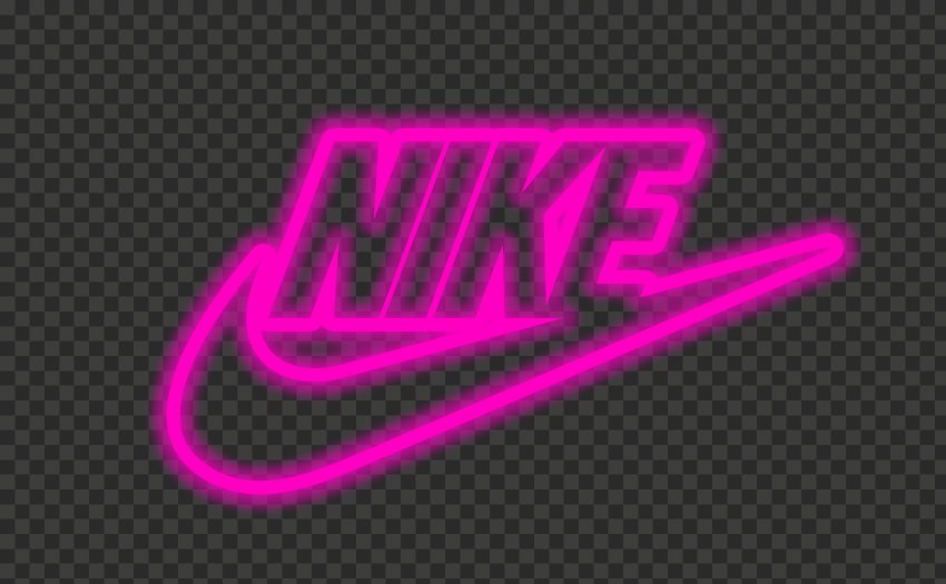 HD Nike Neon Pink Outline Text Tick Logo PNG