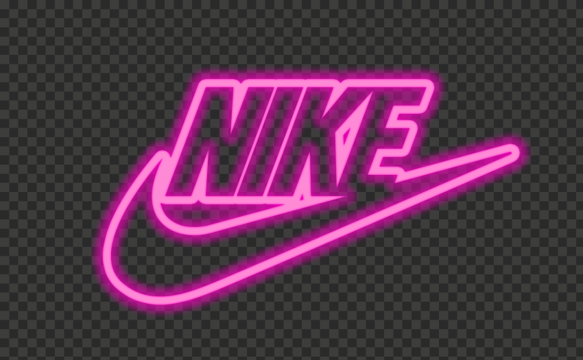 HD Nike Neon Pink Text Tick Logo PNG
