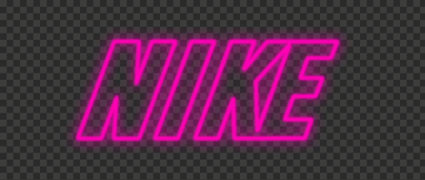 HD Pink Outline Neon Nike Text Logo PNG
