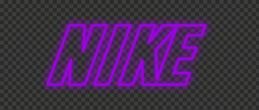 HD Purple Outline Neon Nike Text Logo PNG