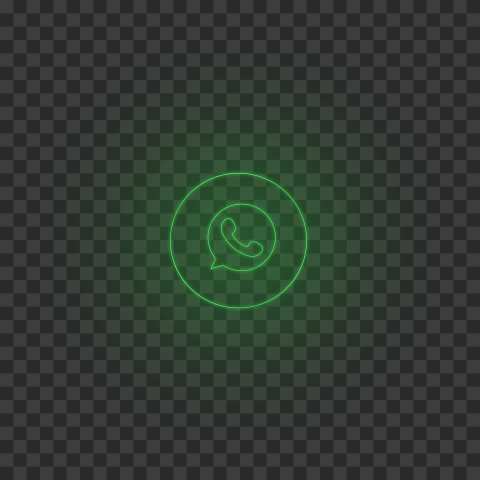HD Whatsapp Wa Line Art Green Neon Logo Icon PNG
