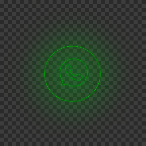 HD Whatsapp Line Art Green Neon Logo Icon PNG