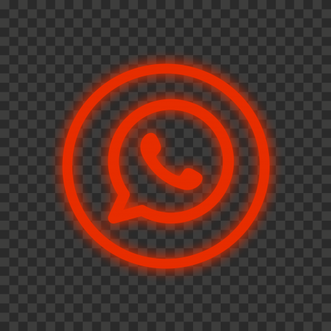 HD Red Neon Outline Whatsapp Wa Round Circle Logo Icon PNG