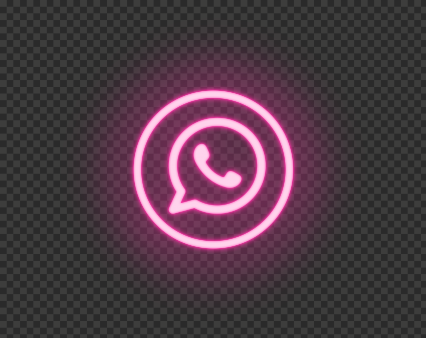 HD Pink Neon Light Whatsapp Wa Round Circle Logo Icon PNG