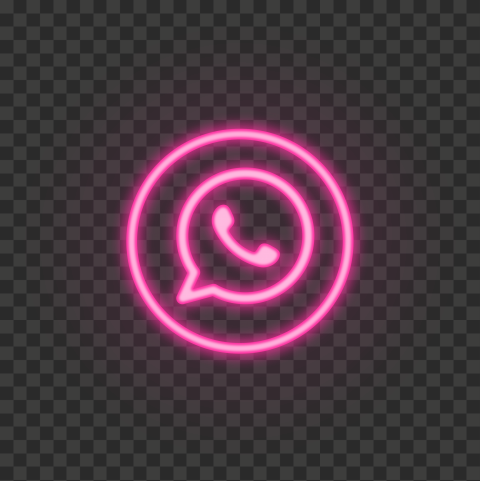 HD Pink Neon Light Whatsapp Round Circle Logo Icon PNG