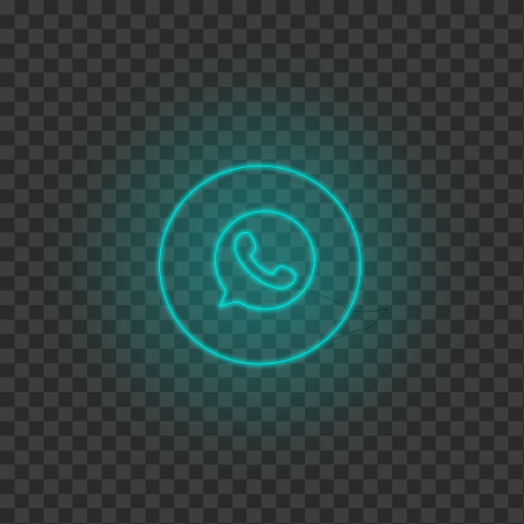 HD Whatsapp Line Art Light Blue Neon Logo Icon PNG