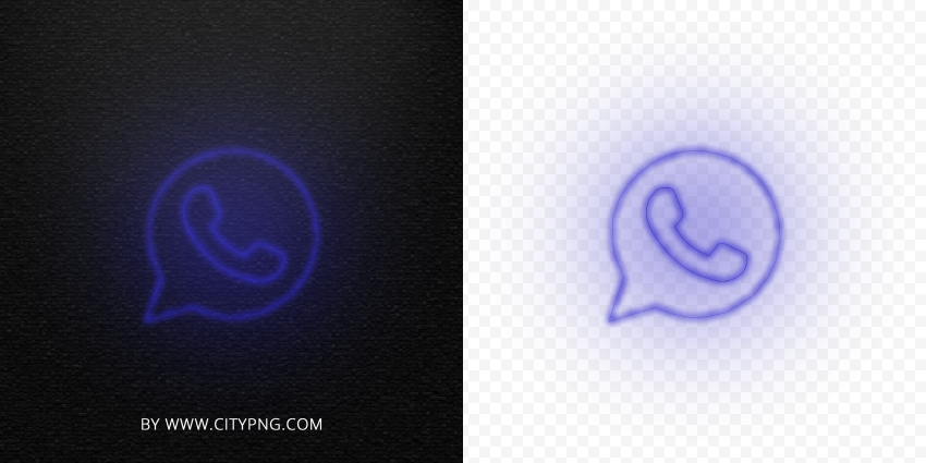 HD Dark Blue Neon Light Whatsapp Art Line Circle Logo Icon PNG