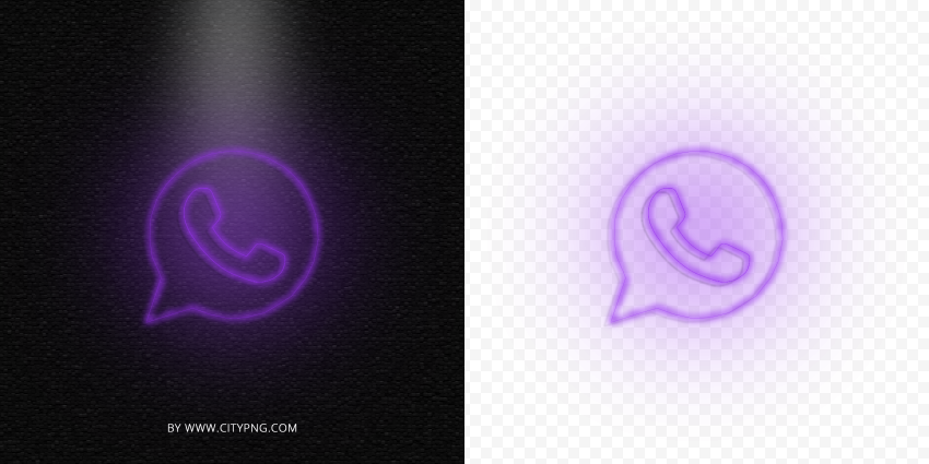 HD Purple Neon Light Whatsapp Art Line Circle Logo Icon PNG