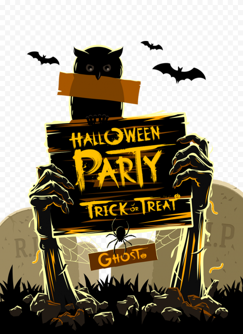 HD Halloween Party Trick Or Treat Beautiful Design Background PNG